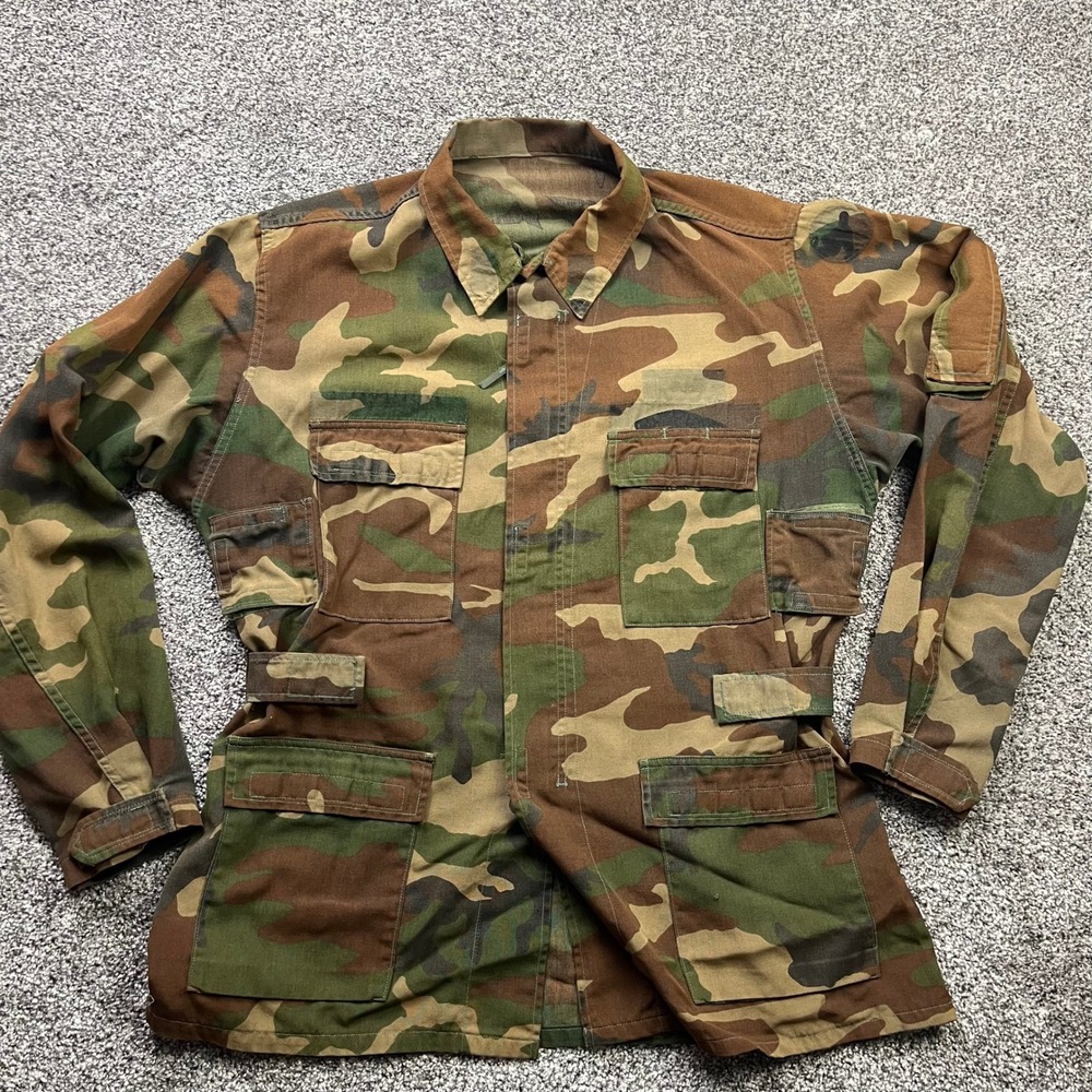 US Military Aircrew Coat Woodland Camouflage Mens Medium Long Combat Jacket BDU